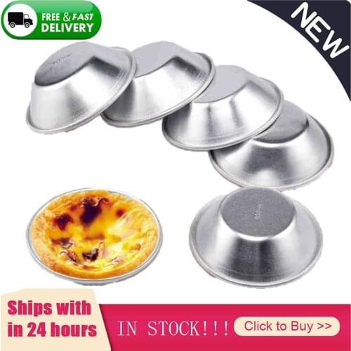 1/5/10pcs Nonstick Aluminum Alloy Egg Tart Mold Reusable Cupcake and Muffin Baking Cup Tartlets Pans Kitchen accessories