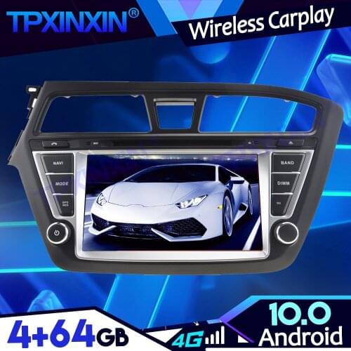 For Hyundai I20 2014-2017 DSP PX6 IPS Android 10.0 4G+64G Carplay Tape Recoder Multimedia Player Navi GPS Auto Radio Head Unit