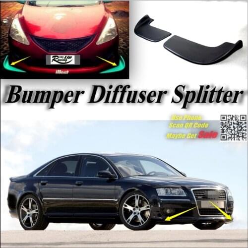 Car Splitter Diffuser Bumper Canard Lip For Audi A8 S8 RS8 1994~2016 Tuning Body Kit / Front Deflector Car Fin Chin Reduce Body