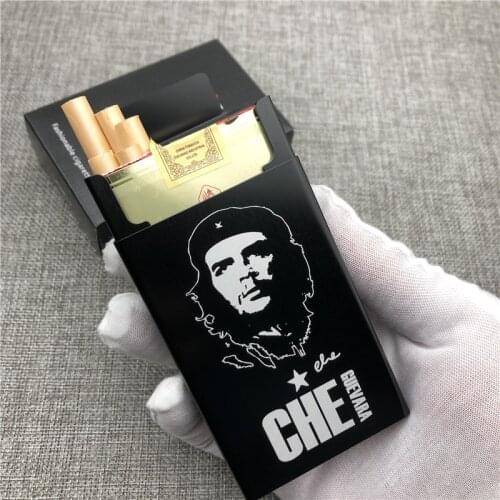 Personalized Che Guevara Cigarette Case Boxes Ultra Thin Portable Aluminium Alloy Slide Cigarette Box Smoke Boxes Gift Cuba Hero