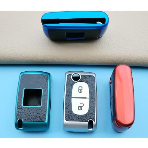 Tpu Flip Foldable Car Key Case Cover For Peugeot 206 407 307 607 For Citroen C2 C3 C4 C5 C6 Remote Key Shield Shell 2 Button