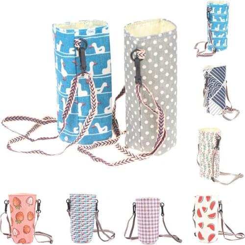 Water Bottle Carrier Holder Bag Pouch With Adjustable Shoulder Strap For Large Stainless Steel Travel Thermos Bottle