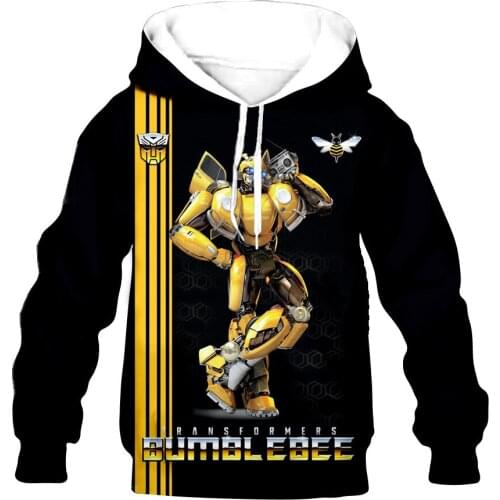 Bumblebee cartoon KID 3D print Boy Girl Flannelet thickening type Children zipper coat Sweatshirt/Hooded//family clothing design