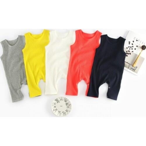 Infant Knitted Baby Spring Summer Romper Newborn Boys Girls One Piece Jumpsuits Sleeveless Infant Crochet Overalls Thermal