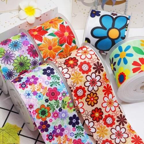 DIY Cartoon Flower Printed Grosgrain Ribbon For Craft Supplies Sewing Accessories 5 Yards, Planar Resins Mold 10 Pieces. 51662