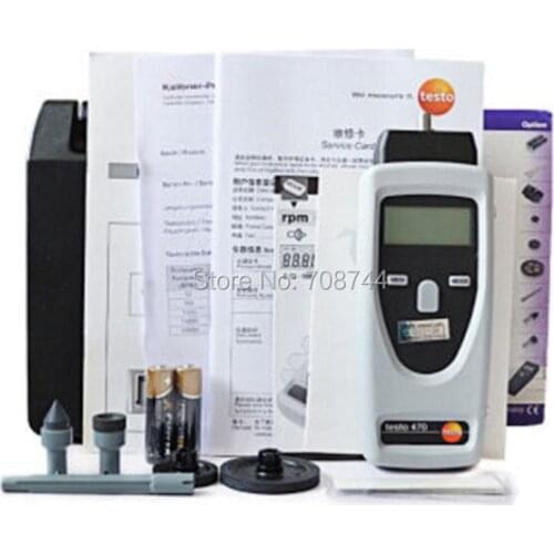 Testo 470 (0563 0470) Dual Function Tachometer, 1 to 99999 rpm Range