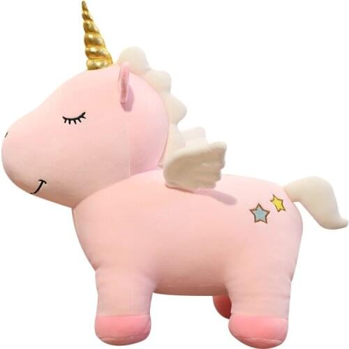 Kawaii fantasy unicorn plush toy rainbow unicorn pink white with heart doll sweet super soft baby unicorn high quality gift