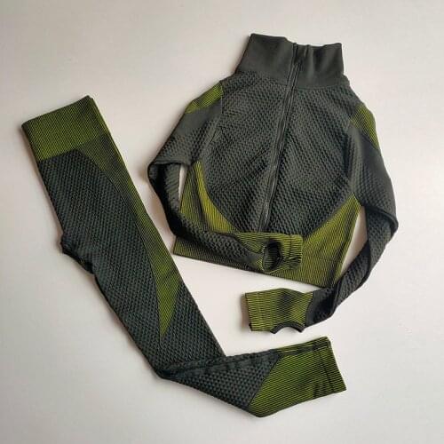 Yoga Set Women Fitness Clothing Sportswear Woman Gym Leggings Padded Push-up Strappy Sports Bra 2 Pcs Sports Suits