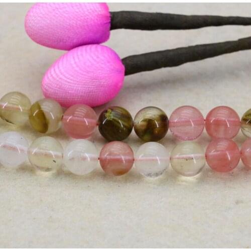 Hot 10mm Pink multicolor watermelon tourmaline round loose beads 15inches wholesale fashion women jewelry making