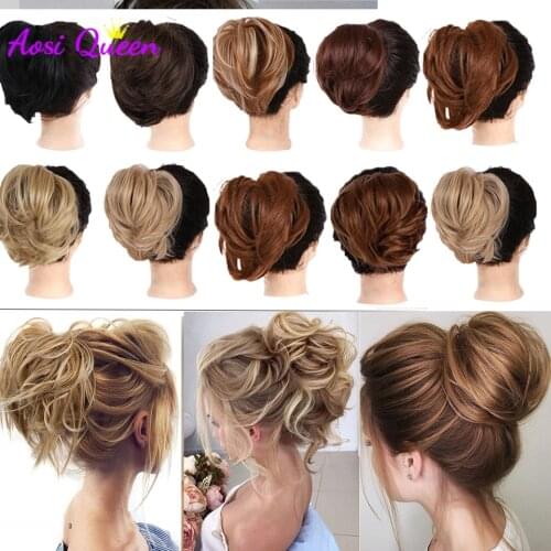 Curly Hair Bun Messy Synthetic Straight Chignons Hair Extensions Hair Piece Wrap Ponytail Hair Tail Updo Fake Hair Bun Hairpiece