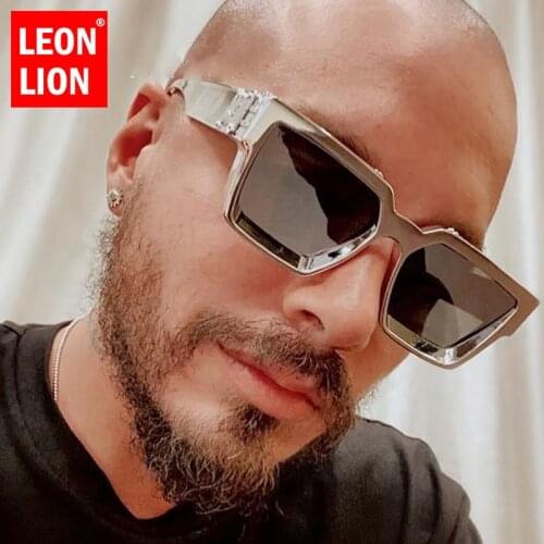 LeonLion 2021 Retro Square Sunglasses Women Brand Designer Summer Styles Candy Colors Fashion Silver Mirror Shades Men UV400