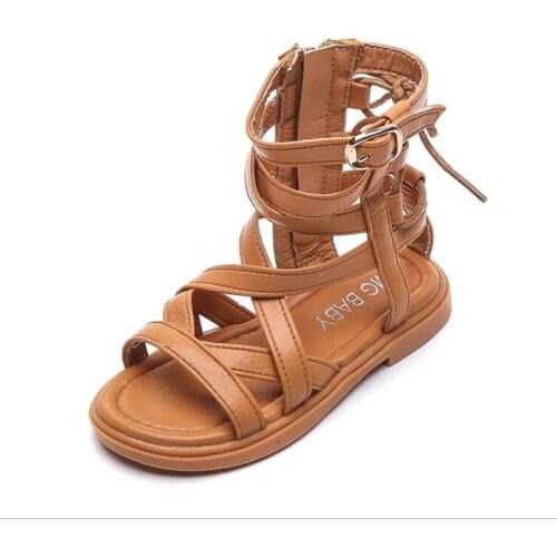 Girls' Roman shoes summer new childrens baby fashion little girl Princess sandals high tube open toe shoes