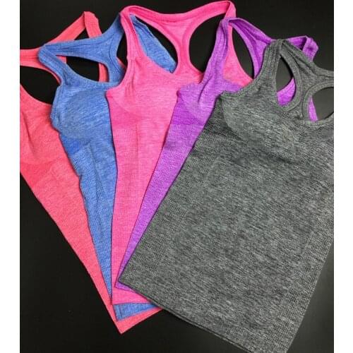 5 Colors Summer Style Women Sport Crop Top Sleeveless Fitness Gym Tank shirt Femme running Vest Casual Sports Soft Wear Tank Top