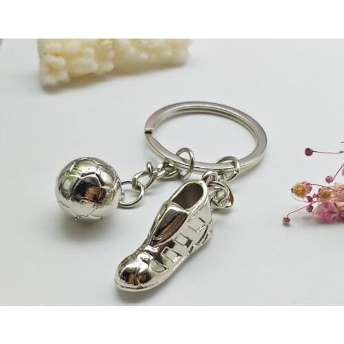 Metal Keychain Football Key chain New High Quality Soccer Shoes and Football Car Key Ring Gift Metal Bag Keychain #17075-1