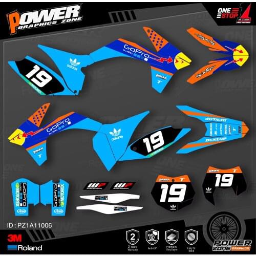 PowerZone Custom Team Graphics Backgrounds Decals 3M Stickers Kit For KTM SX SXF MX 11-12 EXC XCW Enduro 12-13 125 to 500cc 06
