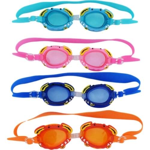 2021 New Trend Solid Color Kids Swimming Glasses with Silicone Strip Clear Vision Underwater Cartoon Shape Accessory Five Styles