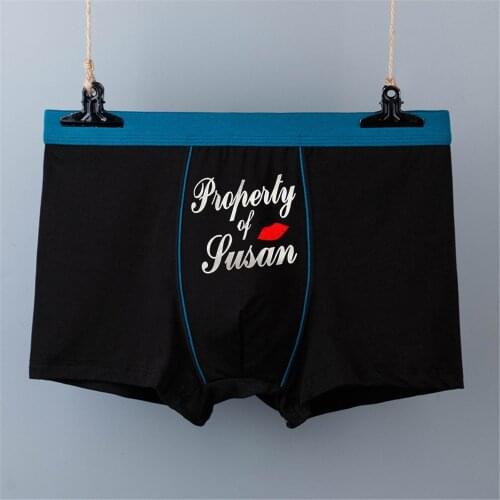 New Valentines day Gift Underwear Custom Name Husband Boyfriend Party Gifts High Quality Cotton Personalized Men Boxer Shorts
