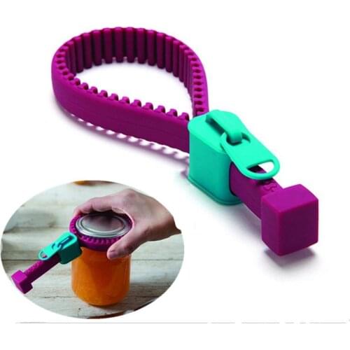 NEW Creative Silicone Zipper Can Opener Opener For Any Jar Lid Multi-functional Non-slip Lid Opener Labor Saving Kitchen Tool