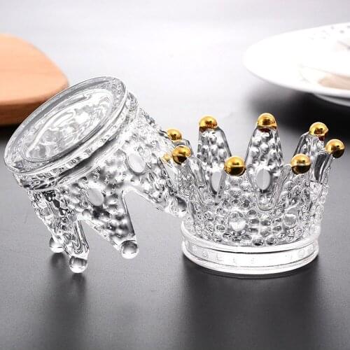 Creative Crown Design Ashtray Glass Personality Ash Tray Transparent Wax Holder Candle Holder Ornaments Ashtray for Home Car