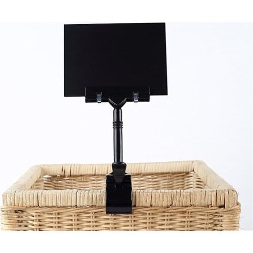 Plastic Label Holder Erasable PVC Black Card A6 POP Clip Supermarket Price Tag Display Blackboard Advertisement Sign Promotional