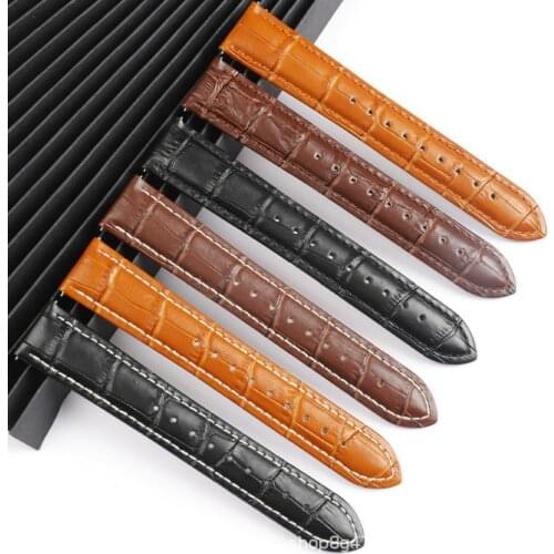 18/20/22mm Genuine Leather Smart Watch Band Bamboo Pattern Pin Buckl Wristband Strap for Huawei GT2 Replacement Watchband Strap