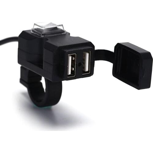 Universal Waterproof Motorbike Charger Adapter Power Supply Socket for Phone Motorcycle GPS MP4 Dual USB Port 12V Handleba