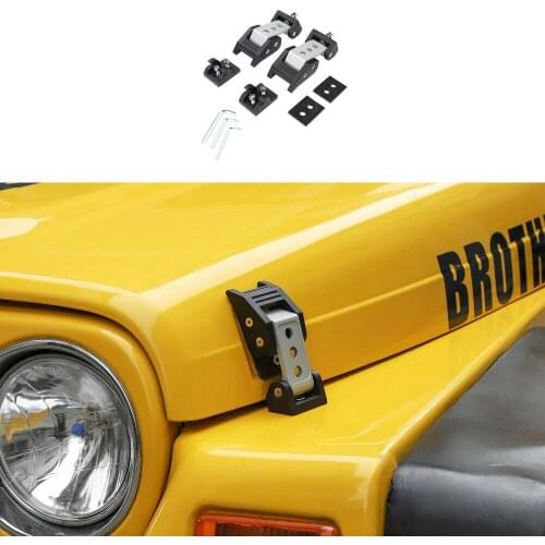 Hood Latches Hood Hold Down Hood Lock Catch Kit 1997-2006 For Jeep Wrangler 2PCS
