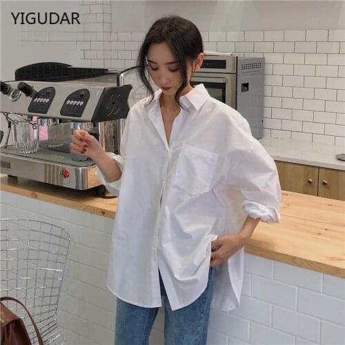 Spring Autumn Women Shirts blouse Plus Size Cotton White Blouse Femme Long Sleeve Loose Oversized Blouses Tops Casual Blusas