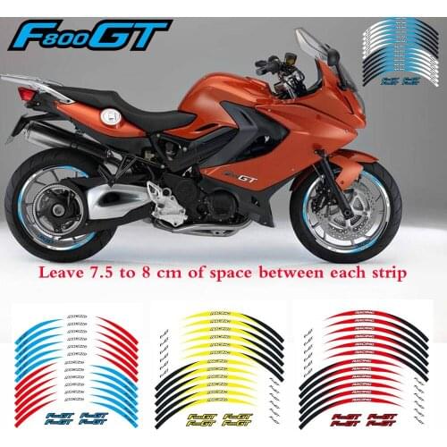 High quality Motorcycle 1set front&rear edge rim wheel decals Reflective waterproof stickers For BMW F800GT