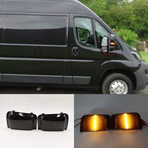 1 Pair For Peugeot Boxer Fiat Ducato Citroen Jumper Side Wing Rearview Mirror Dynamic Blinker Indicator LED Turn Signal Light