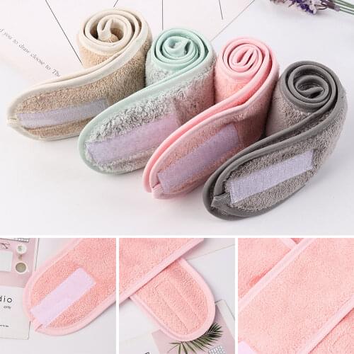1PC Soft Cotton Polyester Facial Hairband Stretch Toweling Adjustable Hair Wrap Cleaning Cloth Salon SPA Bathroom Accessory