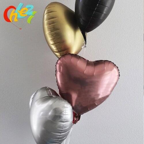 10pcs 18 inch Heart Star Round matte Metal balloon Chrome Foil balloon Wedding party decor Supplies birthday shower balloons