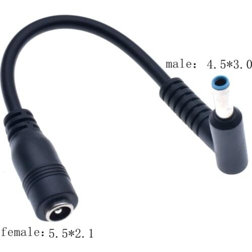 4.5 *3.0 / 4.5*0.6mm male to DC 5.5 * 2.1 mm female connector DC jack adapter cable for ASUS HP Envy Ultrabook Laptop