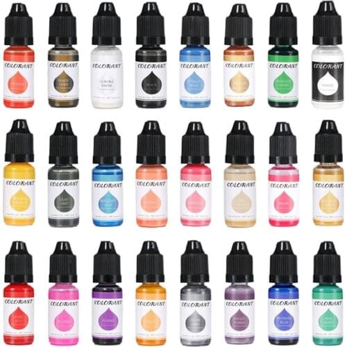 24 Colors UV Epoxy Resin Colorant Ink Pigment Liquid Coloring Dye DIY Art Crafts Decorations Jewelry Pendant Handicrafts Making