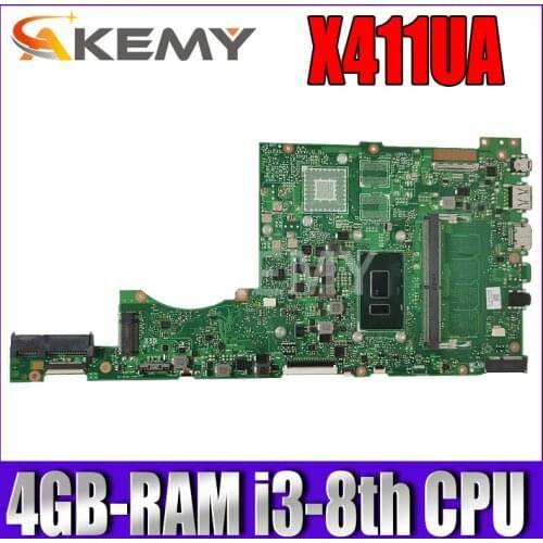 Akemy For Asus X411 X411U X411UN X411UQ Laptop Motherboard X411UA MainBoard Tested W/ 4GB-RAM i3-8th CPU