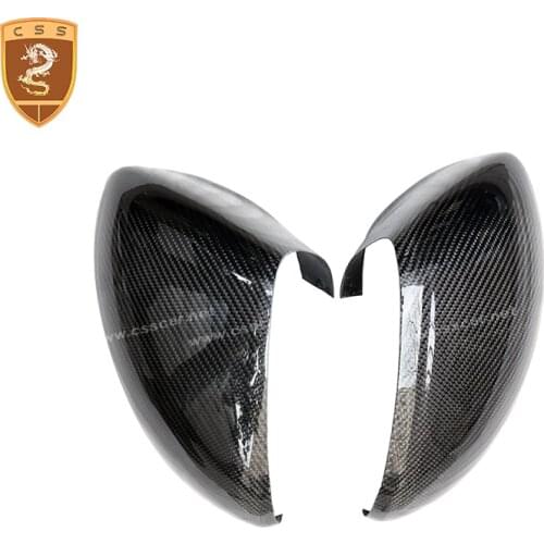 Side View Mirror Covers Cap Add On For Porsche 718 Boxster Cayman Carbon Fiber 16UP Auto Accessories