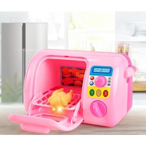 Microwave Toy Cooking Kitchen Food Pretend Play Toy Cooking Kitchen Set Simulation Kitchenware Fun Play Toys Pink 13x6.5x7cm