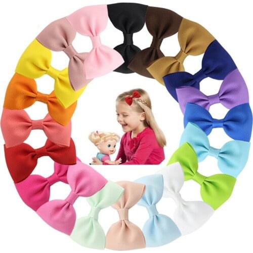 Candy Color Baby Hair Clips 2 inches Hair Bows Fully wrapped alligator Clips for Infant and Baby Girls 40 Colors in Pairs