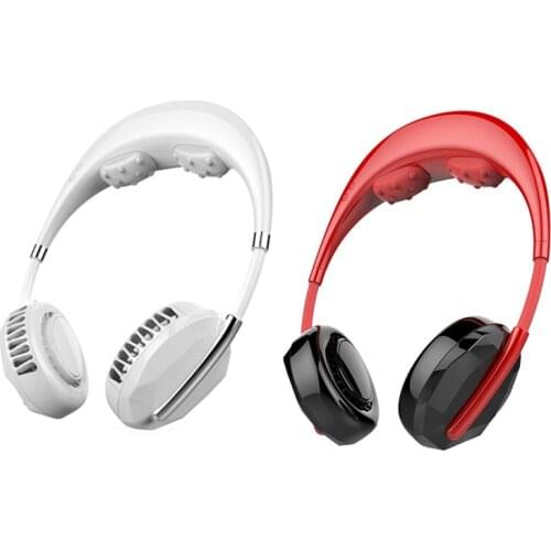 EAS-USB Leafless Hanging Neck Fans Portable Rechargeable Massage Fan Portable Low Noise Around the Neck Fashion Fan