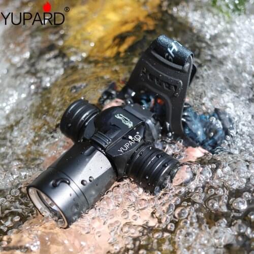 Scuba diving flashlight fill light diver L2 powerful waterproof underwater T6 headlamp headlight torch lantern yellow light LED