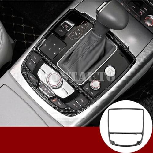 For Audi A7 S7 Carbon Fiber Console Gear Shift Box Frame Cover Trim 2012-2018 1pcs Car Accessories Interior Car Decor Car Trim