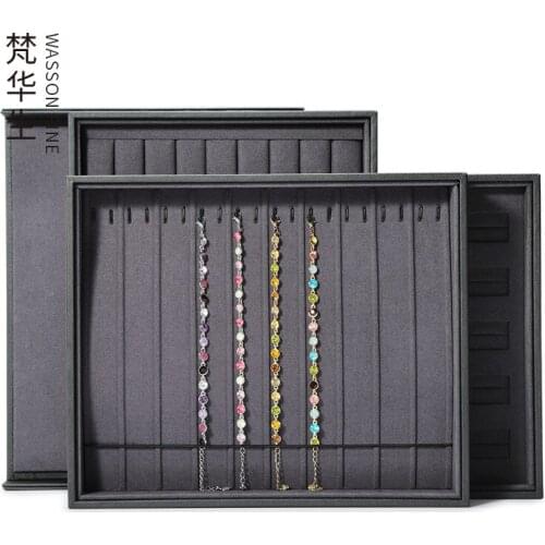 Jewelry box with cover bracelet ring necklace earring display tray large capacity jewelry watch pallets