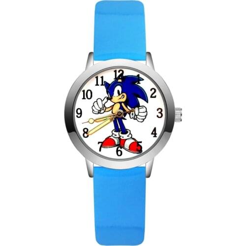 Fashion Cute Cartoon Hedgehog style Childrens Watches Kids Student Girls boys Quartz leather Wrist Watch JA227