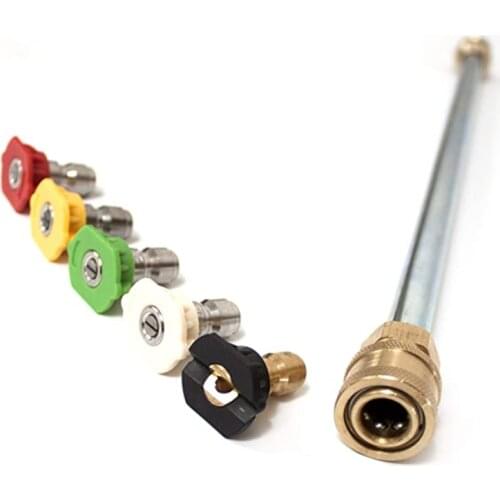 19 inches Pressure Washer Wand & 5 Quick Connect NozzlesM22 (14mm) - 1/4" QC - Extension for Pressure Washer Gun 4000Psi