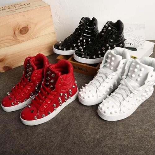 2020 New Men Show Shoes Ds Male Personality Hip-hop Casual Shoes Europe Dj Fashion Performance Rivet Stage Dance Shoes 35-44
