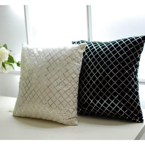 Nordic Style Elegant Cushion Cover Polyester Throw Pillow Cases for Sofa Car Black Home Decorative Pillowcase 45*45cm