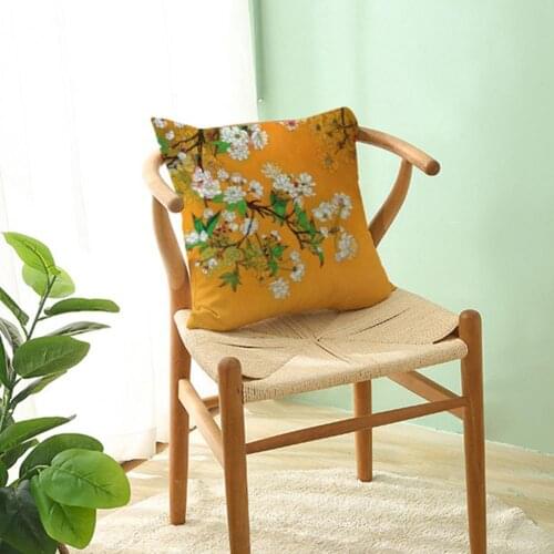 45*45cm Couch Pillow Cases Wear-resistant Washable Durable Flower Pattern Sofa Cushion Protector Cafe Home Sofa Car Decor