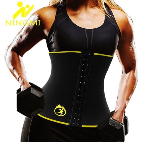 NINGMI Body Shaper Slim Waist Trainer Women Neoprene Sauna Shapewear Weight Loss Sports Top Corset Belt Slimming Underwear Strap