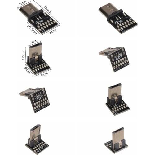 New DIY Micro USB 2.0 Transfer Connector MicroUSB 5pin Male V8 Soldering 13 Port Adapter Conversion Built-In USB2.0 Adapter Head
