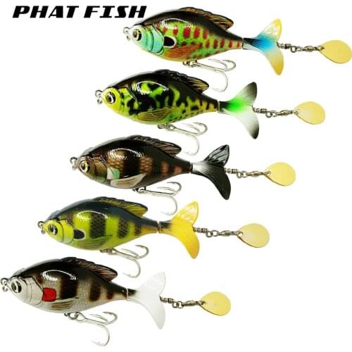 PHAT FISH 95mm 16.9g New Design Rotate Tail Topwater Hard Plastic Swimbait Lure Pesca Iscas